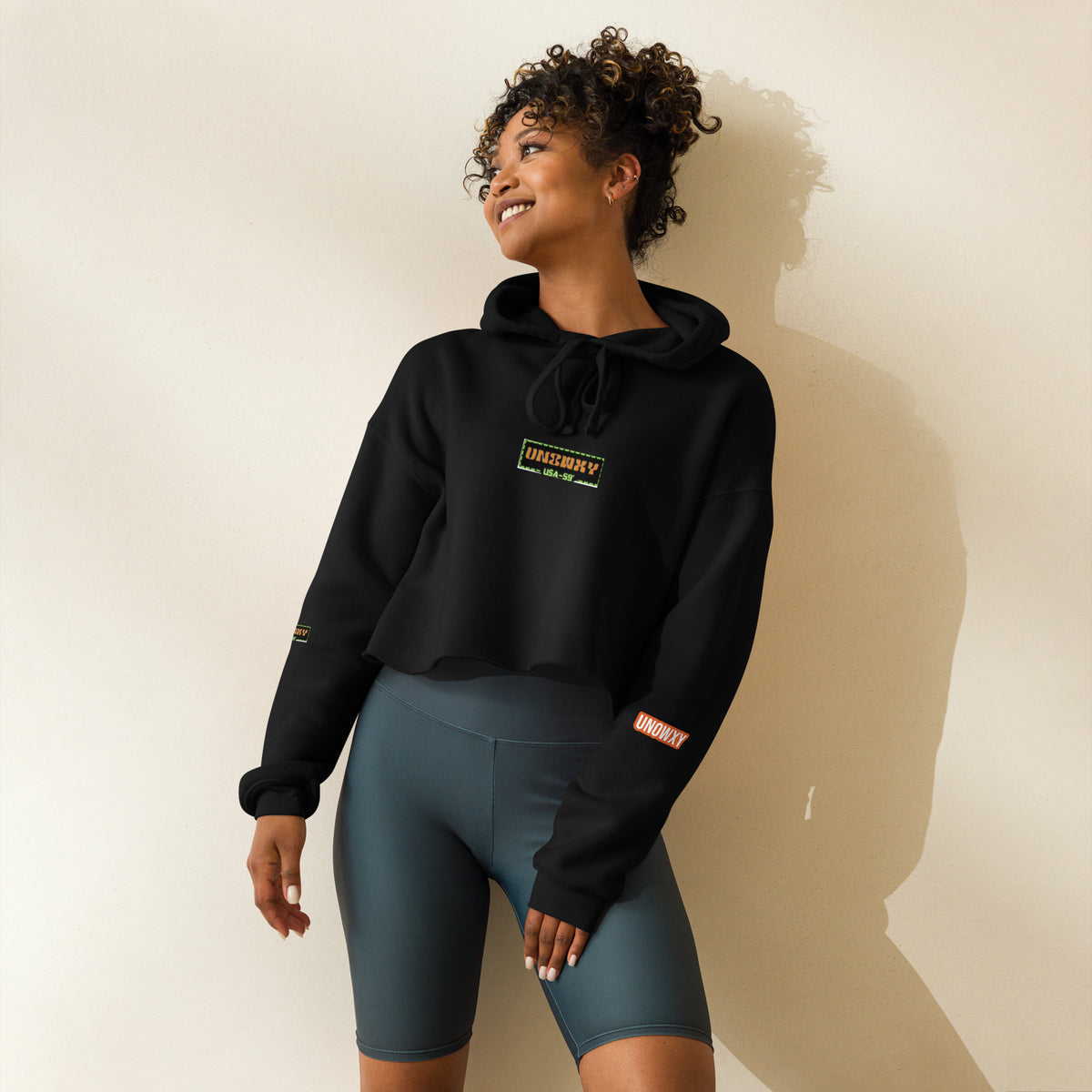 Blanco Crop Hoodie 💚