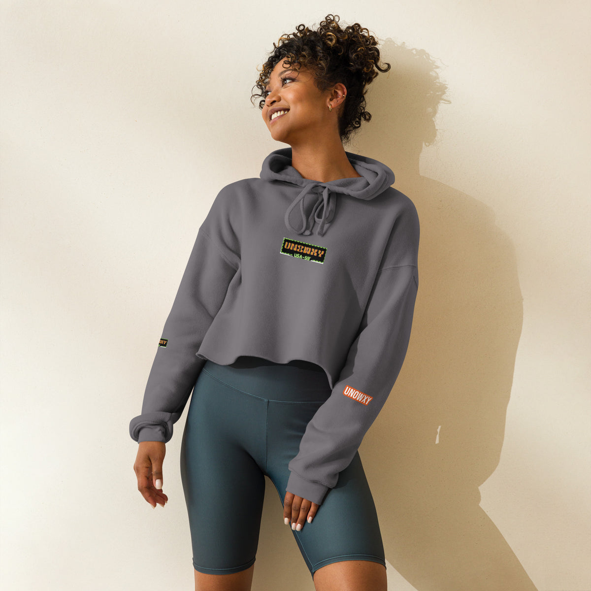 Blanco Crop Hoodie 💚